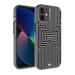 DailyObjects Black & White Maze Printed iPhone 12 Back Case-1
