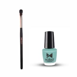 Moraze Combo Of Nail Paint 5ml & Eyeshadow Brush - Aquamarine-10