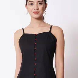 CHARMGAL Fitted Strappy Casual Cotton Top-image-1