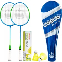 Kids Combo CB-80 Jr. (Color & Design on Availability) With Aero 700 Shuttle Multicolor Strung Badminton Racquet-image-87