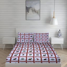 sj designer Cotton King Flat 180 TC Printed Bedsheet-picture-31
