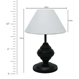 Homesake White & Black Fabric Shade With Metal Base Table Lamp image 2