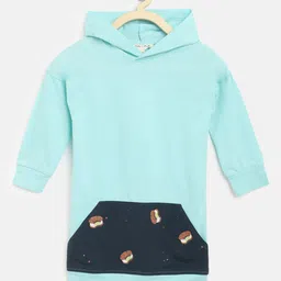 am ma Girls Blue Solid T-Shirt Dress-image-77