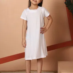 MINI & MING Round Neck Short Sleeves Cotton A-Line Dress-image-90