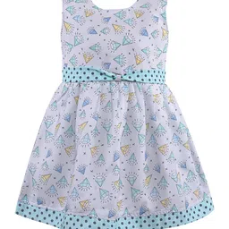 Wish Karo Green Print Satin A-Line Dress-picture-26