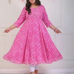 Swasti Pink Checked A-Line Dress-image-41