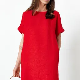 Trendyol Round Neck  T-shirt Dress-image-30