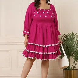DEEBACO Puff Sleeve A-Line Dress-54