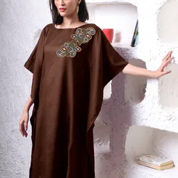 LetsDressUp Herbage Ethnic Motifs Printed Kimono Sleeves Kaftan Midi Dress-picture-25