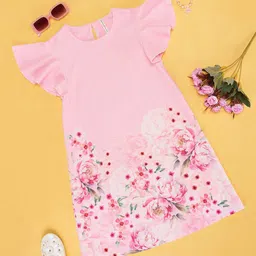 Pantaloons Junior Kids-Girls Floral Printed Flutter Sleeves A Line Dress-image-85