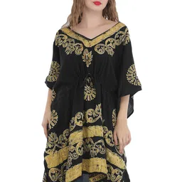 Exotic India Floral Print Flared Sleeve A-Line Dress-image-38