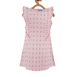 Miyo Girls Pink Embroidered A-Line Dress-picture-4