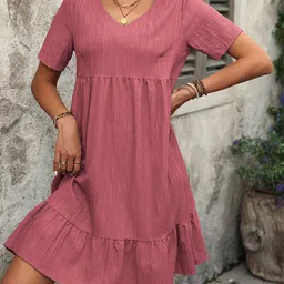StyleCast x Revolte V-Neck A-Line Dress-image-82