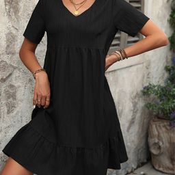 StyleCast x Revolte Black Layered A-Line Dress-image-38