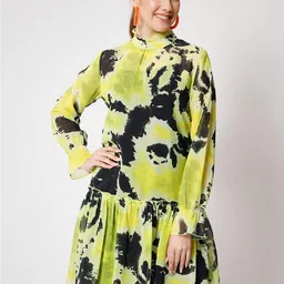 CHARMGAL Tie and Dyed Georgette A-Line Dress-image-43