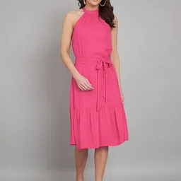 Amagyaa Georgette A-Line Midi Dress-image-3