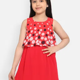 Nauti Nati Girls Geometric Printed Layered A-Line Dress-48