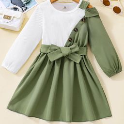 BAESD Girls Colourblocked Fit & Flare Above Knee Dress-32
