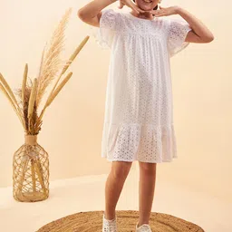 Cherry & Jerry Girls Schiffli Cotton A-Line Dress-image-14