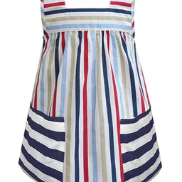 A T U N Multicoloured Striped A-Line Dress-image-67