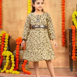 BAESD Girls Animal Printed Woollen A-Line Dress-picture-26