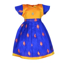 BAESD Girls Floral Printed Cap Sleeves A-Line Silk Cotton Ethnic Dress-picture-12