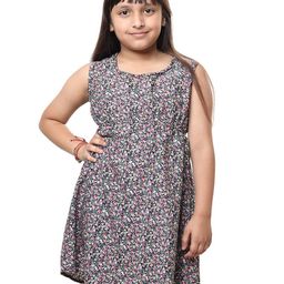 BAESD Girls Floral Printed Sleeveless A-Line Dress-picture-33