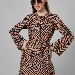 Style Quotient Women Animal Printed A-Line Smart Casual Dress-picture-4