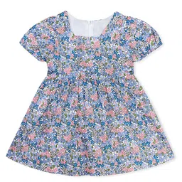 BAESD Girls Floral Printed Flared Round Neck Cotton A-Line Dress-image-65