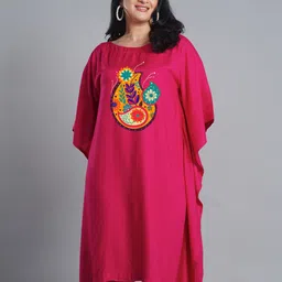 LetsDressUp Vivid Graphic Printed Kimono Sleeves Kaftan Midi Dress-image-16