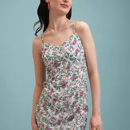 KETCH Floral Print Shoulder Straps Sheath Dress-image-5