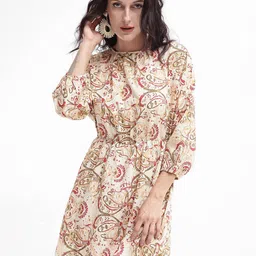 RAREISM Ethnic Motifs Print Fit and Flare Mini Dress-image-14