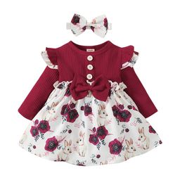 StyleCast Girls Red Floral Printed Round Neck Cotton A-Line Dress-image-39