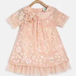 MINI KLUB  Girls self Design Ruffled A-Line Dress-image-64