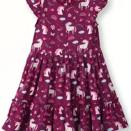 Beebay Girls Conversational Printed Ruffled Fit & Flare Dress-picture-35