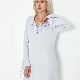 COVER STORY Self Design Ruffles A-Line Dress-image-40