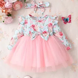 Miss & Chief Floral Print Net A-Line Dress-picture-4