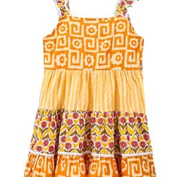 Eimoie Yellow Ethnic Motifs A-Line Dress-image-41