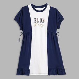 Teens Blue Giraffe Multicoloured A-Line Dress-picture-19