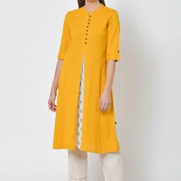 Pistaa Women Yellow Kurta-image-43