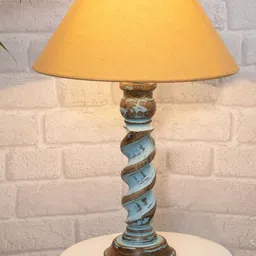 Homesake Gold Signature Rustic Rope Algae Table Lamp With Frustum Shade-8