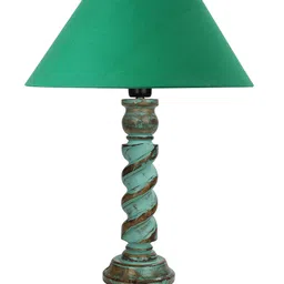 Homesake Green Rustic Rope Algae Table Lamp With Cone Shade image 2