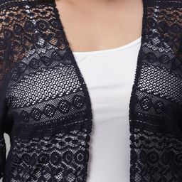 Rute Plus Size Self Design Open Front Shrug image 4