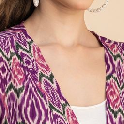 Moomaya Abstract Printed Longline Shrug image 3