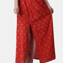 Popwings Ethnic Printed A-Line Maxi Skirt-image-52