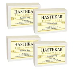 Hasthkar Handmades Set of 4 Jasmine Soaps with Coconut Oil & Glycerin - 125g each-48