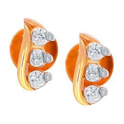 BHIMA Jewels 22K Hallmark 916 Purity Yellow And Rose Gold 3 Stone Stud-image-82