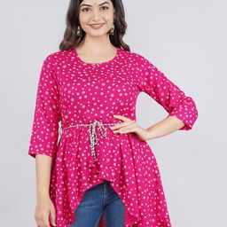 MANKSH Printed High-Low Longline Top image 1