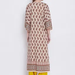 The Kaftan Company Ethnic Motifs Printed Linen Longline Open Front Shrug image 2