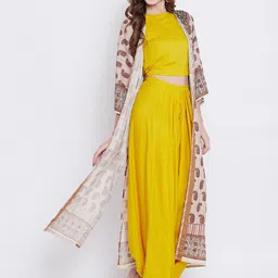 The Kaftan Company Ethnic Motifs Printed Linen Longline Open Front Shrug image 5